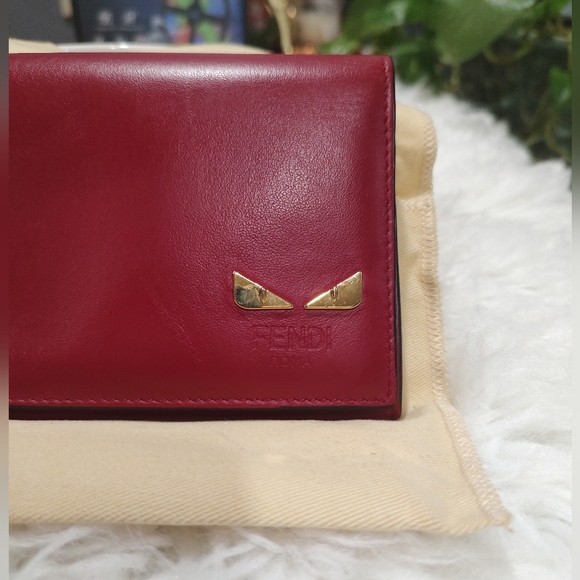 FENDI monster authentic long wallet; Excellent condition red and black leather - Picture 9 of 13